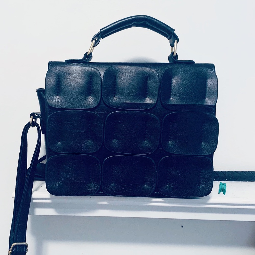 Black Leather Crossbody Bag